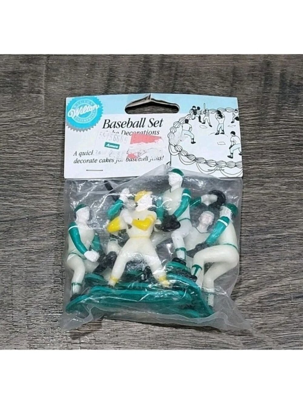 Cake Decoration Baseball Figures1981 Wiltons New set of 6 pieces Vintage